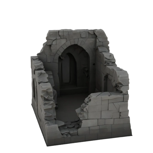 Collapsed Dungeon Corridor STL 3D Tabletop Print Pack