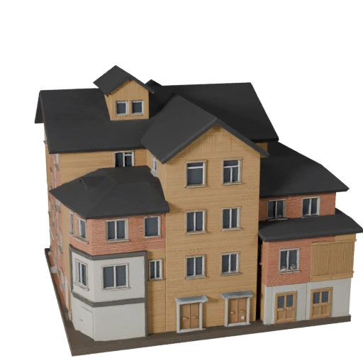 Stylized Beach House 3D Model - Game Asset for Architecture