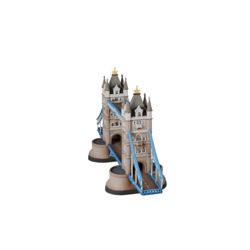 Puente de la Torre Estilizado Modelo 3D - Activo para Videojuegos de Arquitectura
