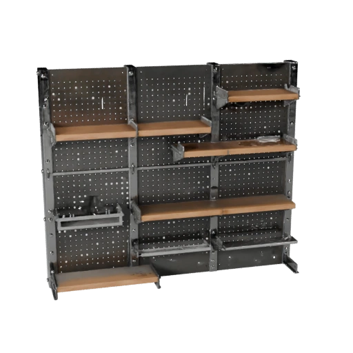 Industrielles Lochplattenwand 3D-Asset für Spiel-Engines