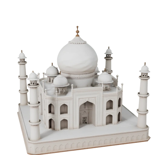 Modello 3D stilizzato del Taj Mahal - Asset di gioco per l'architettura