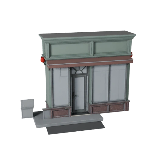 High Poly Storefront Facade 3D Model for Archviz for Architecture
