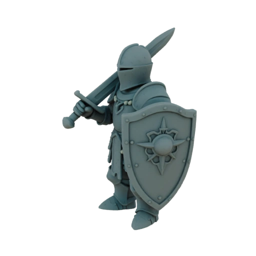 Medieval Paladin Miniature STL - Defensive