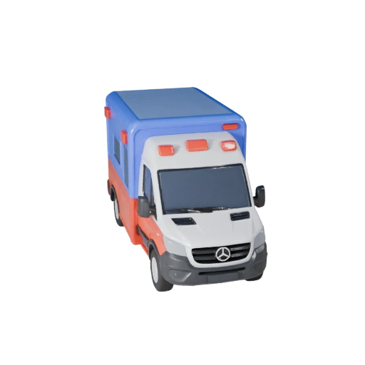 Cartoon Ambulance 3D Model for Stylized Games PBR Asset