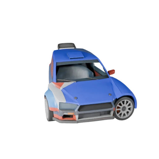 Cartoon Rally Car 3D Model for Stylized Games PBR Asset