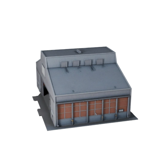 Low Poly Aircraft Hangar 3D Model for Realtime Game Asset