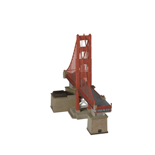 Stylized Golden Gate Bridge 3D Model - Realtime Game Asset