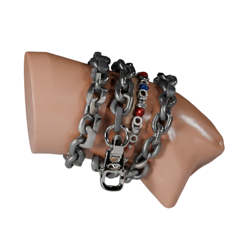 Stylized Beaded Cuff Bracelet 3D Casual Game Asset