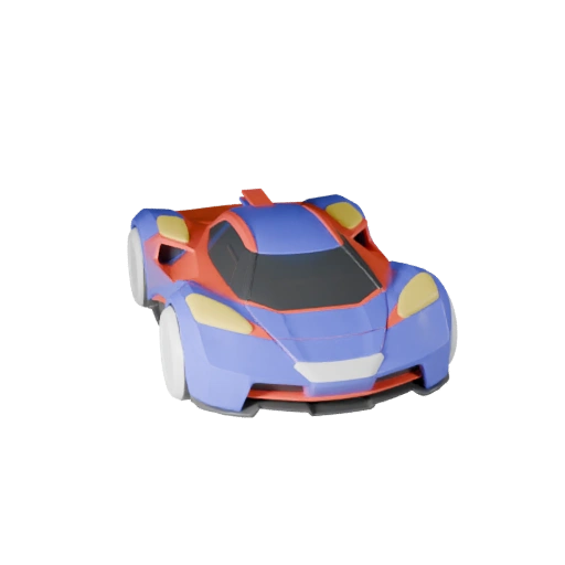 Cartoon fliegendes Auto 3D Modell für stilisierte Spiele PBR Asset