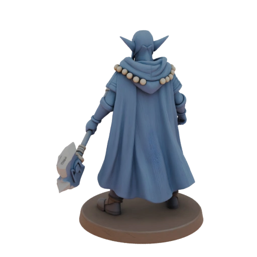 Fantasy Elf Cleric Miniature STL - Defensive