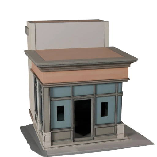 Modello 3D di Facciata Stilizzata per Negozio - Asset di Gioco per Architettura