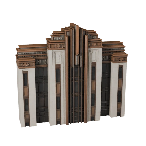 نموذج ثلاثي الأبعاد لواجهة آرت ديكو لـ Unity - أصل لعبة للهندسة المعمارية