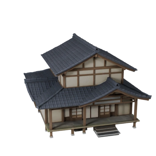 Modelo 3D de Casa Japonesa para Blender - Activo de Render
