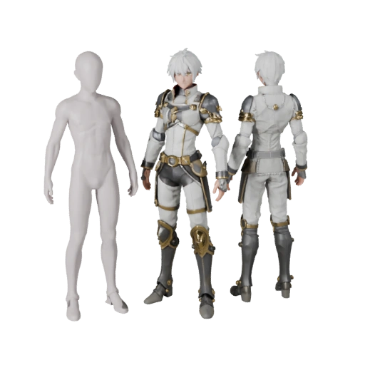 Modelo de Personagem Mago Blindado de Anime - Articulado