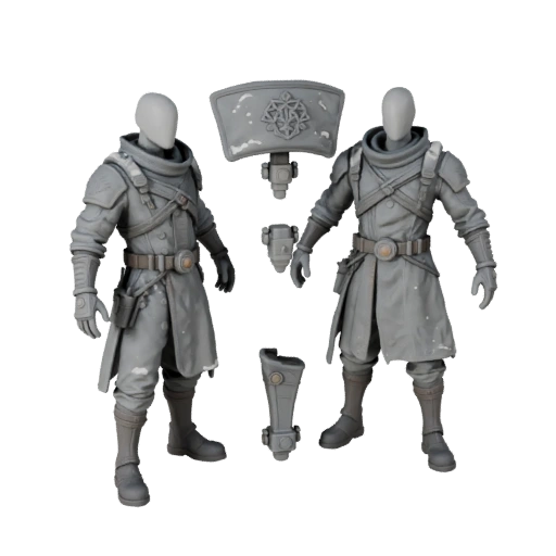 Modèle de personnage blindé de science-fiction - Monté
