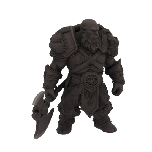 Fantasy Dwarf Barbarian Miniature STL