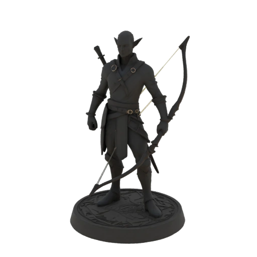 Miniatura Guardaboschi Elfo Oscuro Dark Fantasy STL