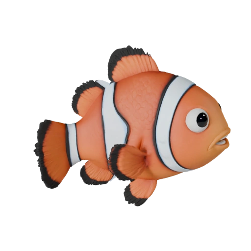 Clownfish 3D Model for Blender - PBR Asset with Textures | PBR