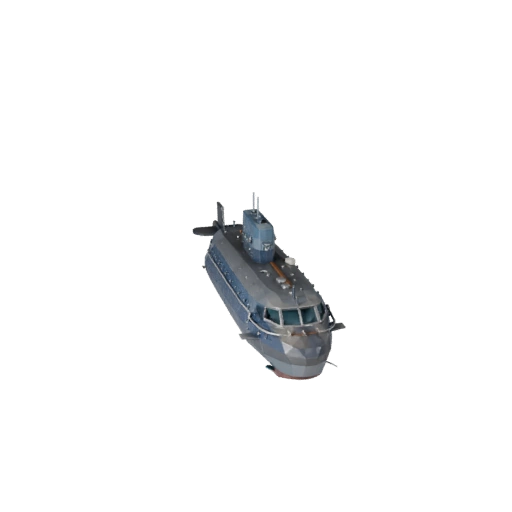 Низкополигональная подводная лодка 3D модель для Unity и Unreal PBR Asset