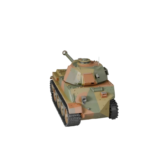 Modelo 3D de Tanque da Segunda Guerra Mundial - Ativo Estilizado Baixo Poli para Jogo