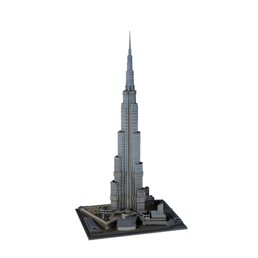 Low Poly Burj Khalifa 3D Model for Realtime Games and VR