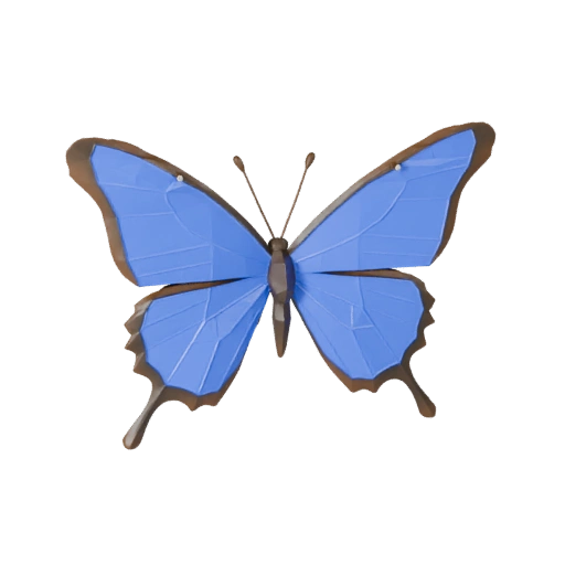 Papillon Morpho Bleu Low Poly 3D Model - Asset Unity Game avec FBX