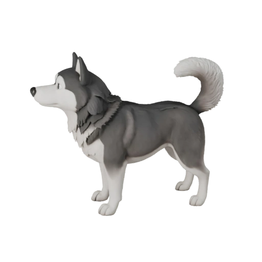 Cartoon Siberian Husky Dog 3D Model - Stylized Asset for Animation