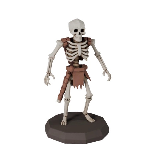 Low Poly Undead Skeleton Miniature | Realtime Game Pack