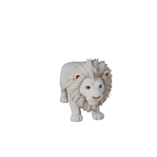Cartoon White Lion 3D Model - Stylized Asset for Animation