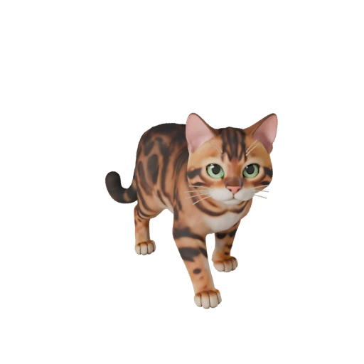 Cartoon Bengal Cat 3D Model - Stylized Asset for Animation