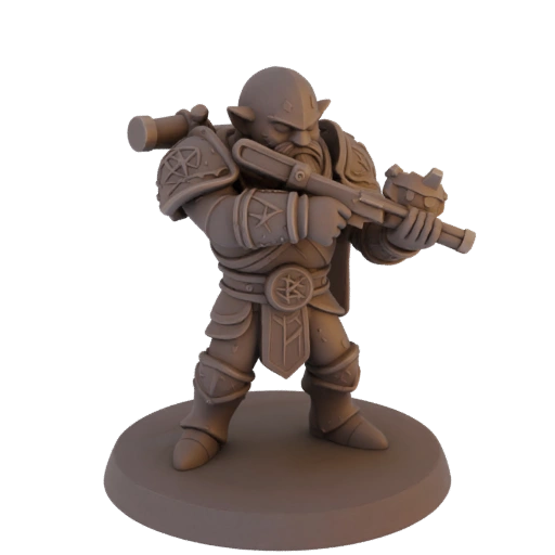 Miniature Nain Guerrier Fantasy STL - En visée