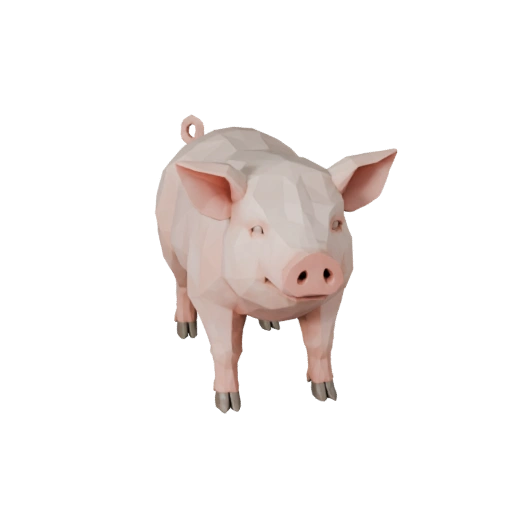 Modelo 3D de Porco Baixo Poli - Asset para Jogos Unity com FBX | Royalty-Free