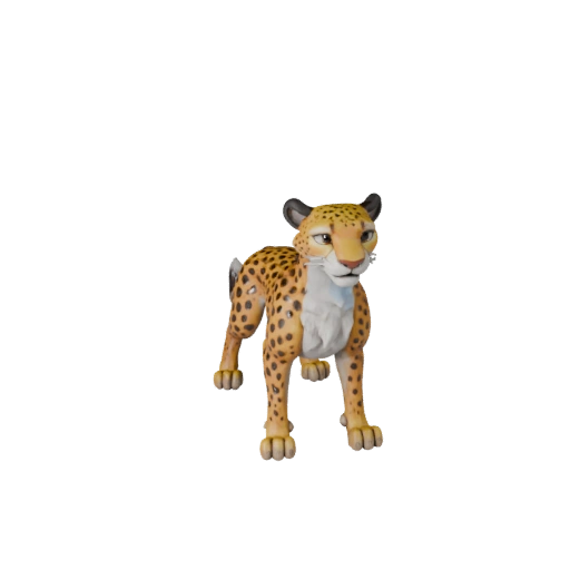 Мультяшный гепард 3D модель - Стилизованный ассет для анимации | PBR