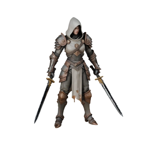 Modèle de personnage réaliste de rogue blindé - Monté