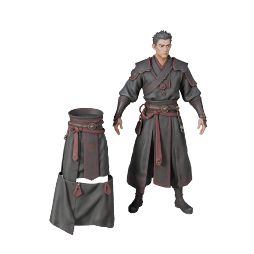 Modelo de Personagem Monge de Fantasia - Articulado