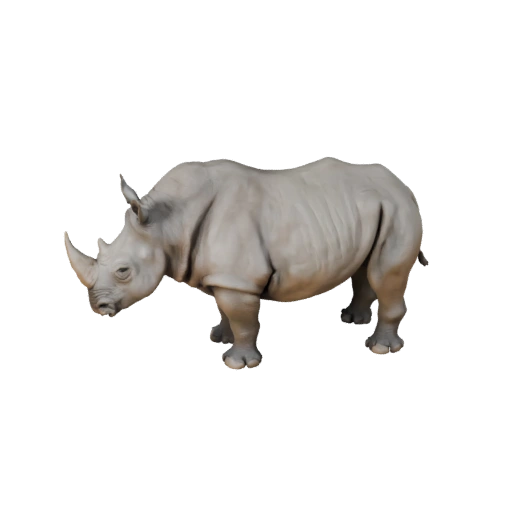 Modelo 3D Realista de Rinoceronte Blanco - Activo PBR Rigged para Juegos