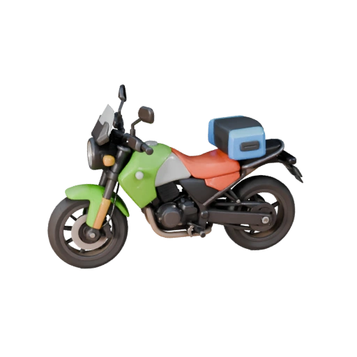 Cartoon Adventure Motorcycle 3D Model for Stylized Games