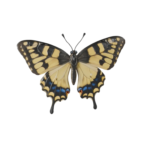 Realistic Swallowtail Butterfly 3D Model - PBR Asset fors | PBR