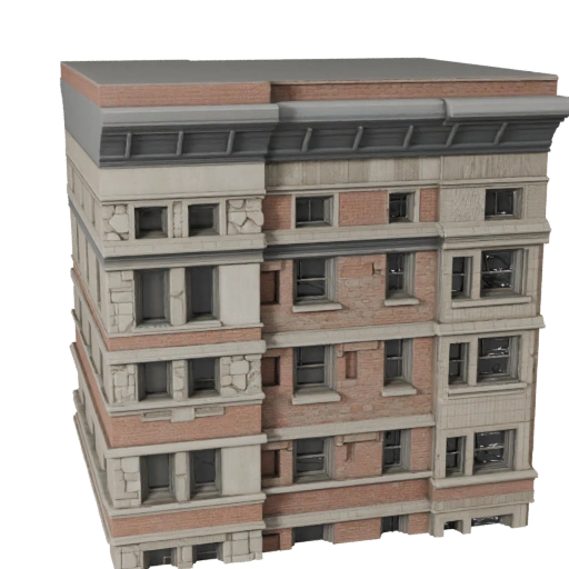 Modelo 3D de Fachada de Pedra de Alta Poligonagem para Archviz de Arquitetura