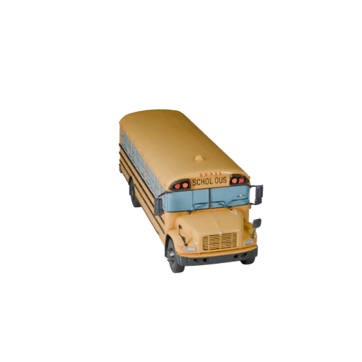 Modelo 3D de Autobús Escolar Listo para Juegos para Uso en Tiempo Real Activo PBR