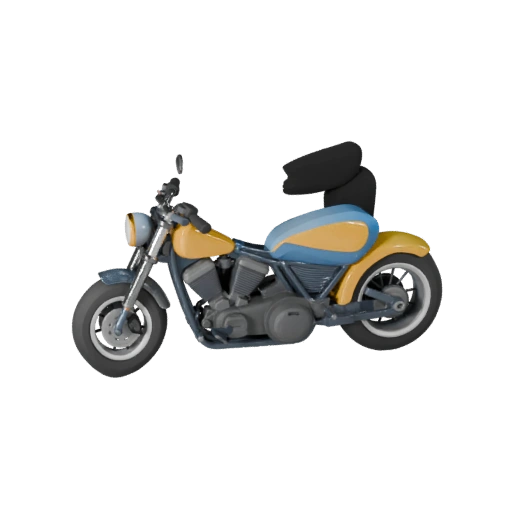 Modèle 3D de Moto Cruiser Inspirée de Harley Dessin Animé