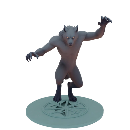 Miniatura Bestia Lupo Mannaro Dark Fantasy STL