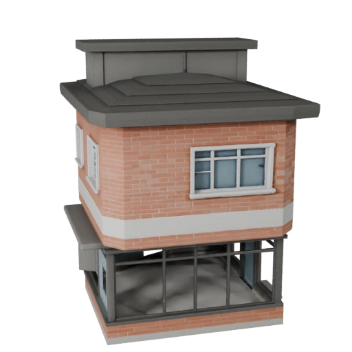 Низкополигональная крошечная модель дома 3D для игр в реальном времени и VR
