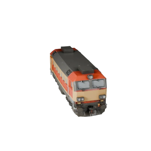 Modelo 3D de Locomotiva a Diesel Baixo Poli para Unity e Unreal