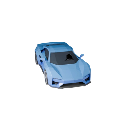 Low Poly Hypercar 3D Model for Unity & Unreal PBR Asset (Legacy)