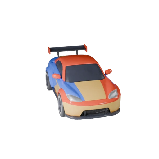 Cartoon Race Car 3D Model for Stylized Games PBR Asset
