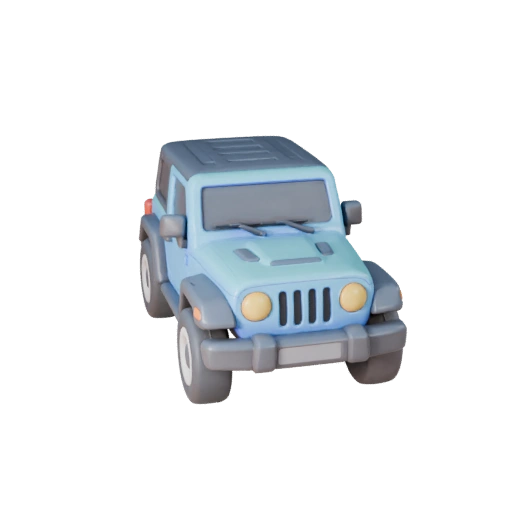 Cartoon Jeep Style Suv 3D Model for Stylized Games (Legacy)