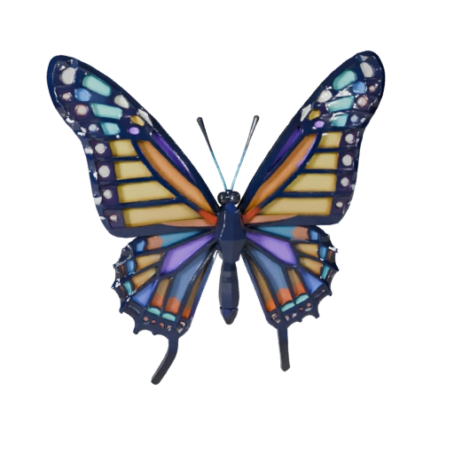Low Poly Monarch Butterfly 3D Model - Unity Game Asset with FBX