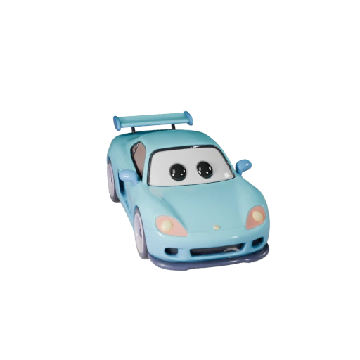 Мультяшный спортивный автомобиль 3D модель для стилизованных игр, PBR ассет (Legacy)