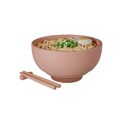 Modelo 3D de Tigela de Ramen para Renders de Cinema Hero
